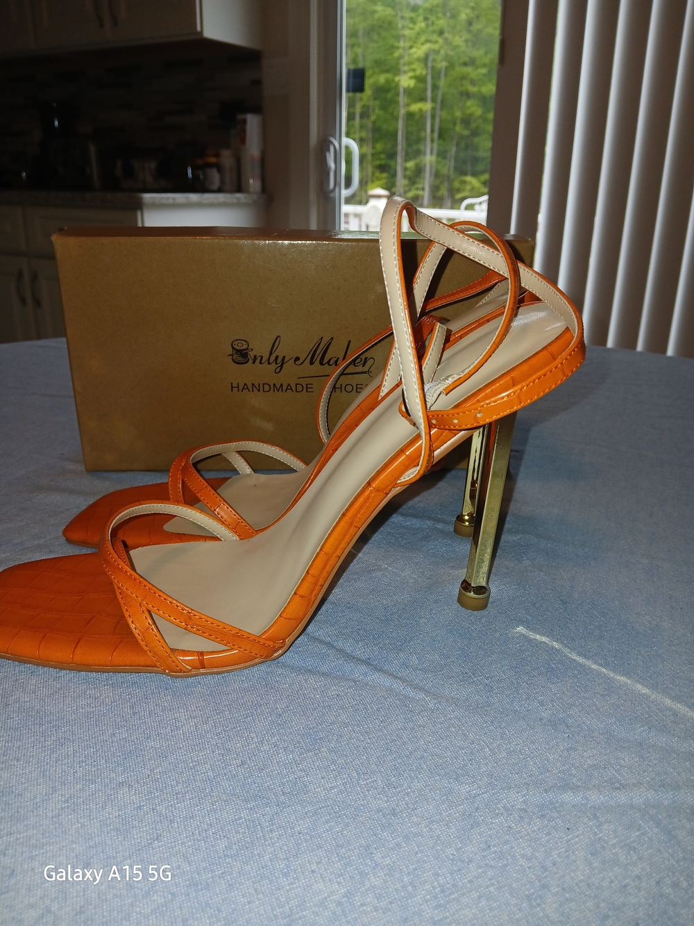 Only Maker Orange Strappy High-Heel Sandals for Women - Picture 4 of 4